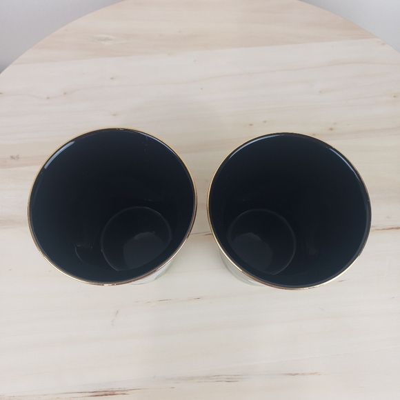 Vintage Otagiri Cup Set Calla Lily Black Gold Rim Classic Japanese Retro - Picture 5 of 9